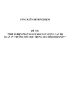 Sáng kiến kinh nghiệm skkn một số biện pháp nâng cao chất lượng cán bộ quản lý trường tiểu học trong giai đoạn hiện nay