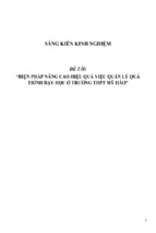 Sáng kiến kinh nghiệm skkn biện pháp nâng cao hiệu quả việc quản lý quá trình dạy học ở trường thpt mỹ hào