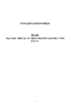 Sáng kiến kinh nghiệm skkn dạy học theo dự án trong bộ môn giáo dục công dân 12