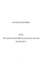 Sáng kiến kinh nghiệm rèn luyện kỹ năng trình bày lời giải bài toán cho học sinh lớp 6