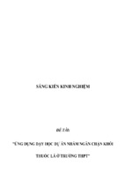 Sáng kiến kinh nghiệm skkn ứng dụng dạy học dự án nhằm ngăn chặn khói thuốc lá ở trường phổ thông