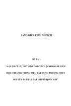 Sáng kiến kinh nghiệm thcs văn thư lưu trữ với công tác lập hồ sơ để giúp hiệu trưởng trong việc xây dựng trường thcs nguyễn bá phát đạt chuẩn quốc gia