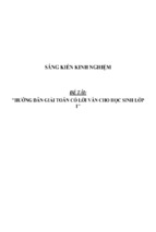 Sáng kiến kinh nghiệm hướng dẫn giải toán có lời văn cho học sinh lớp 1