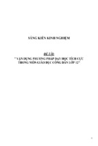 Sáng kiến kinh nghiệm skkn vận dụng phương pháp dạy học tích cực trong môn giáo dục công dân lớp 12