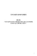 Sáng kiến kinh nghiệm skkn môn thể dục thc  xây dựng giáo án để đạt hiệu quả cao trong giảng dạy thể dục lớp 8