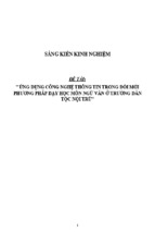 Sáng kiến kinh nghiệm skkn ứng dụng công nghệ thông tin trong đổi mới phương pháp dạy học môn ngữ văn ở trường dân tộc nội trú