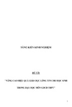 Sáng kiến kinh nghiệm skkn nâng cao hiệu quả giáo dục lòng tin cho học sinh trong dạy học môn gdcd thpt