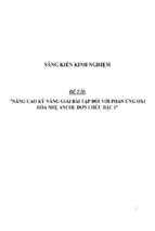 Sáng kiến kinh nghiệm skkn nâng cao kỹ năng giải bài tập đối với phản ứng oxi hóa nhẹ ancol đơn chức bậc 1