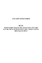 Sáng kiến kinh nghiệm kinh nghiệm áp dụng một số bất đẳng thức đơn giản để chứng minh bất đẳng thức trong chương trình đại số lớp 10