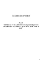 Sáng kiến kinh nghiệm skkn rèn luyện tư duy, tìm tòi sáng tạo cho học sinh thpt qua một số bài toán chứng minh đẳng thức tổ hợp