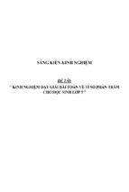 Sáng kiến kinh nghiệm skkn dạy học về tỉ số phần trăm và giải toán về tỉ số phần trăm trong chương trình toán lớp 5