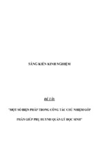 Sáng kiến kinh nghiệm skkn một số biện pháp trong công tác chủ nhiệm góp phần giúp phụ huynh quản lý học sinh