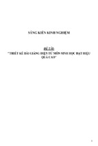 Sáng kiến kinh nghiệm skkn thiết kế bài giảng điện tử môn sinh học đạt hiệu quả cao