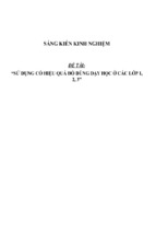 Sáng kiến kinh nghiệm skkn sử dụng hiệu quả đồ dùng dạy học ở các lớp 1,2, 3