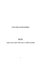 Sáng kiến kinh nghiệm skkn khai thác kiến thức địa lý trên bản đồ