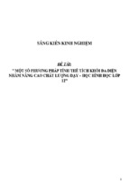 Sáng kiến kinh nghiệm một số phương pháp tính thể tích khối đa diện nhằm nâng cao chất lượng dạy – học hình học lớp 12