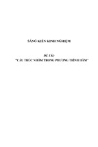 Sáng kiến kinh nghiệm skkn về cấu trúc nhóm trong phương trình hàm môn toán thpt