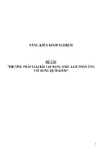 Sáng kiến kinh nghiệm skkn về phương pháp giải bài tập dạng oxit axit phản ứng với dung dịch kiềm