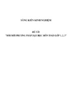 Sáng kiến kinh nghiệm skkn đổi mới phương pháp dạy học môn toán lớp 1, 2, 3