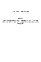 Sáng kiến kinh nghiệm skkn một số giải pháp quản lý nhằm giảm dần tỷ lệ học sinh yếu kém về học lực tại trường thcs giang sơn, nghệ an