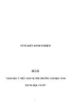 Sáng kiến kinh nghiệm skkn giáo dục ý thức bảo vệ môi trường cho học sinh trường thcs vĩnh lộc