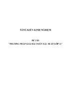 Sáng kiến kinh nghiệm phương pháp giải toán xác suất lớp 11