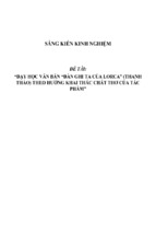 Sáng kiến kinh nghiệm skkn dạy học văn bản  đàn ghi ta của lorca (thanh thảo) theo hướng khai thác chất thơ của tác phẩm