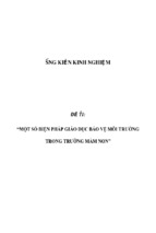 Sáng kiến kinh nghiệm skkn một số biện pháp giáo dục bảo vệ môi trường trong trường mầm non