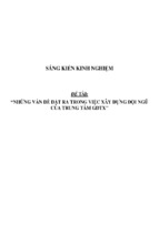 Sáng kiến kinh nghiệm skkn những vấn đề đặt ra trong việc xây dựng đội ngũ của trung tâm gdtx