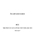 Sáng kiến kinh nghiệm skkn về biện pháp xây dựng lớp học thân thiện, học sinh tích cực