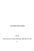 Sáng kiến kinh nghiệm về một số phương pháp nhằm nâng cao chất lượng học tập của học sinh lớp 1