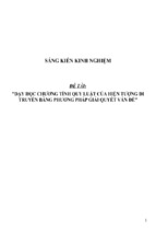 Sáng kiến kinh nghiệm skkn dạy học chương tính quy luật của hiện tượng di truyền băng phương pháp giải quyết vấn đề