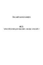 Sáng kiến kinh nghiệm skkn hình thành thói quen đạo đức cho học sinh lớp 2