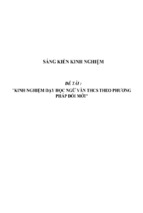 Sáng kiến kinh nghiệm skkn phương pháp dạy học phần văn bản môn ngữ văn thcs