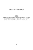 Sáng kiến kinh nghiệm skkn sử dụng hệ qui chiếu tương đối để giải các bài toán về chuyển động ném môn vật lý thpt