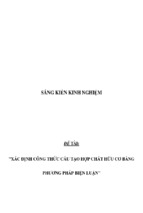 Sáng kiến kinh nghiệm skkn xác định công thức cấu tạo hợp chất hữu cơ bằng phương pháp biện luận