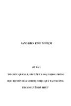 Sáng kiến kinh nghiệm skkn tổ chức quản lý, sắp xếp và hoạt động phòng học bộ môn hóa – sinh đạt hiệu quả tại trường thcs nguyễn bá phát