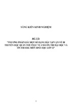 Sáng kiến kinh nghiệm skkn về phương pháp giải một số dạng bài tập vận về di truyền học quần thể phục vụ cho ôn thi đại học và ôn thi hsg môn sinh học lớp 12