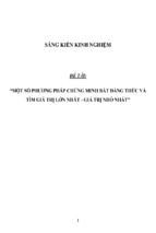 Sáng kiến kinh nghiệm skkn giải pháp chứng minh bất đẳng thức và tìm giá trị lớn nhất, nhỏ nhất