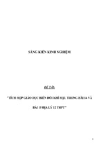 Sáng kiến kinh nghiệm skkn tích hợp giáo dục biến đổi khí hậu trong bài 14 và bài 15 địa lý 12 thpt