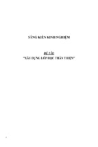 Sáng kiến kinh nghiệm xây dựng lớp học thân thiện ở trường tiểu học