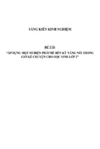 Sáng kiến kinh nghiệm skkn áp dụng một số biện pháp để rèn kỹ năng nói trong giờ kể chuyện cho học sinh lớp 2