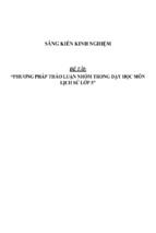 Sáng kiến kinh nghiệm skkn về phương pháp “thảo luận nhóm” trong dạy học môn lịch sử lớp 5