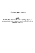 Sáng kiến kinh nghiệm skkn giải pháp quản lý nhằm nâng cao chất lượng và hiệu quả sinh hoạt tổ nhóm chuyên môn ở trường thpt hoằng hóa 4