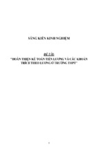 Sáng kiến kinh nghiệm skkn hoàn thiện kế toán tiền lương và các khoản trích theo lương ở trường thpt