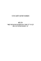 Sáng kiến kinh nghiệm dạy thơ tứ tuyệt của hồ chí minh ở lớp 7,8