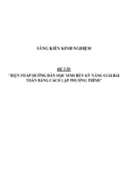 Sáng kiến kinh nghiệm skkn môn toán lớp 8 biện pháp hướng dẫn học sinh rèn kỹ năng giải bài toán bằng cách lập phương trình