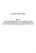 Sáng kiến kinh nghiệm skkn một số giải pháp nhằm nâng cao hiệu quả rèn luyện kĩ năng nghị luận về tác phẩm truyện ngắn và tiểu thuyết trong sách giáo khoa ngữ văn 11  12