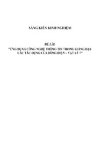 Sáng kiến kinh nghiệm skkn ứng dụng công nghệ thông tin trong giảng dạy các tác dụng của dòng điện vật lý 7