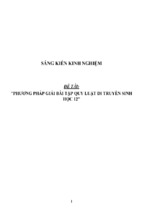 Sáng kiến kinh nghiệm skkn về phương pháp giải bài tập quy luật di truyền sinh học 12